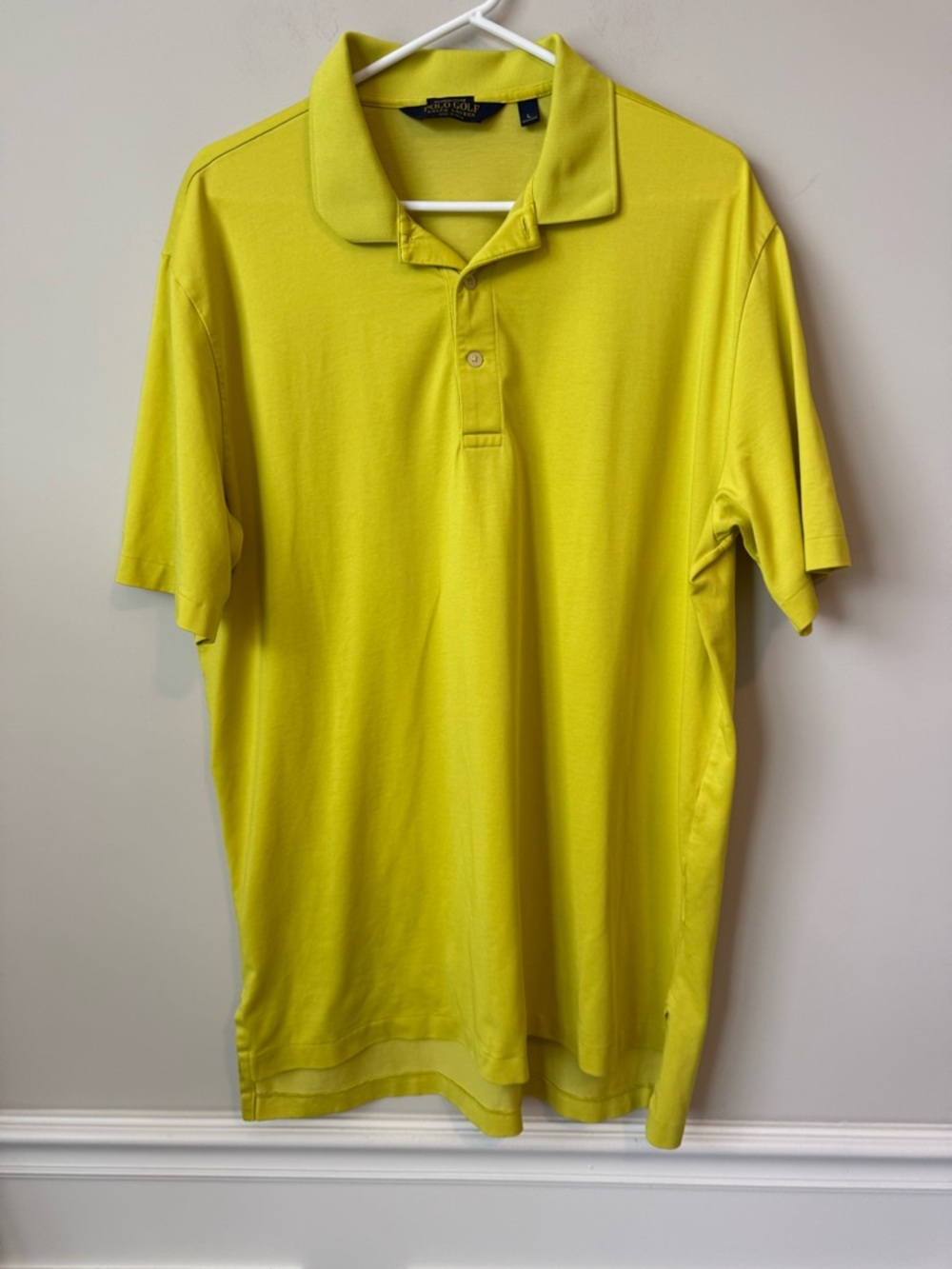 Polo by Ralph Lauren Men's Yellow Short-Sleeve golf Polo size large